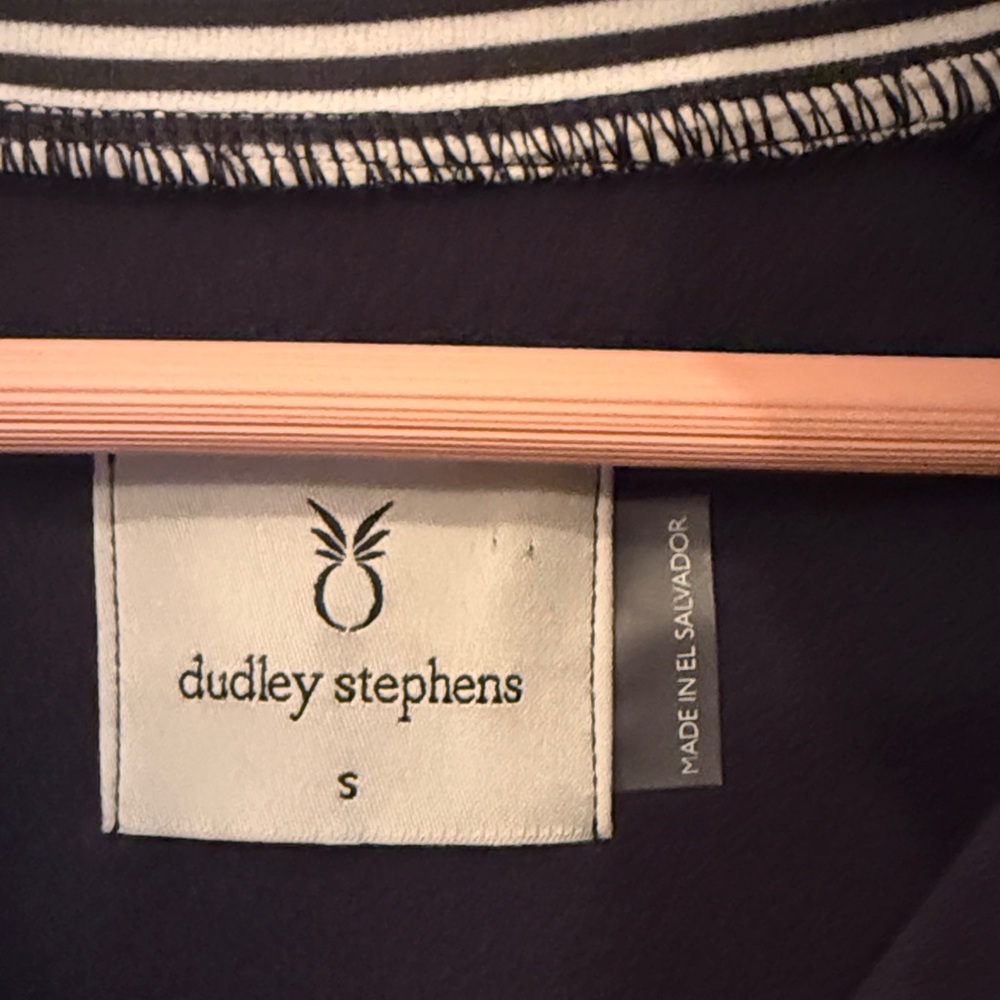 LNC-Dudley Stephens  - size sm-Navy Pullover with Striped Detail - Picture 2 of 6
